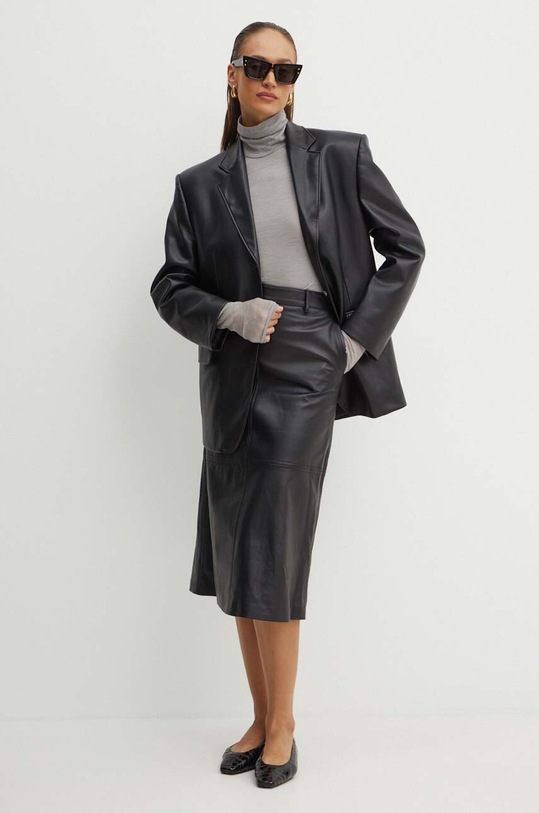 Kožená sukně Liviana Conti F4WX20 černá ZW24