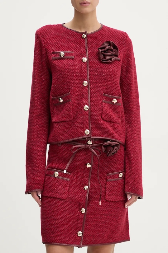 Suknja Blugirl Blumarine bez uzorka bordo RF4141.MA95O