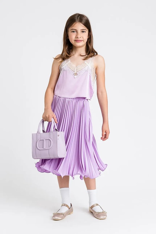 Twinset spódnica dziecięca midi fioletowy 251GJ2QQ7