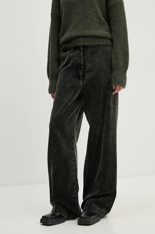 Day Birger et Mikkelsen pantaloni de catifea cord Jade - Contemporary Corduroy Washed drept negru DAY65243412