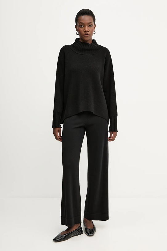 Liviana Conti pantaloni de lână CNTA16 negru ZW25