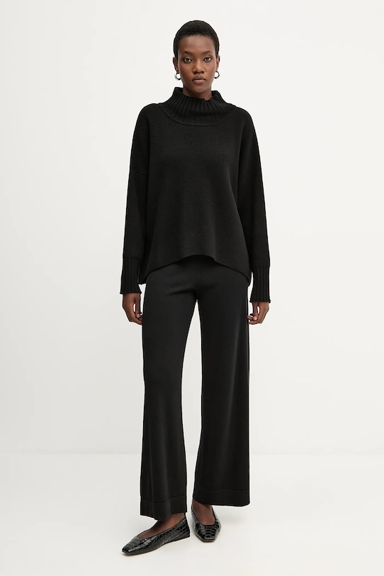 Liviana Conti pantaloni de lână CNTA16 negru ZW25