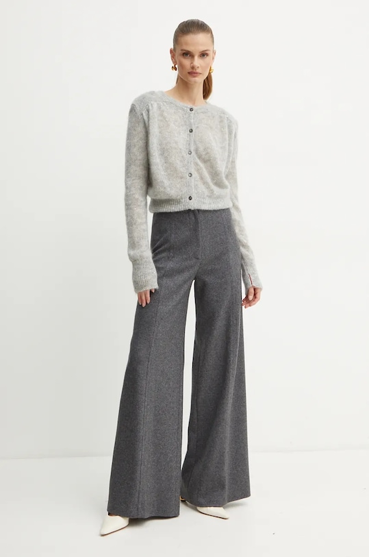Kašmírové kalhoty Liviana Conti L4WN29 šedá ZW24