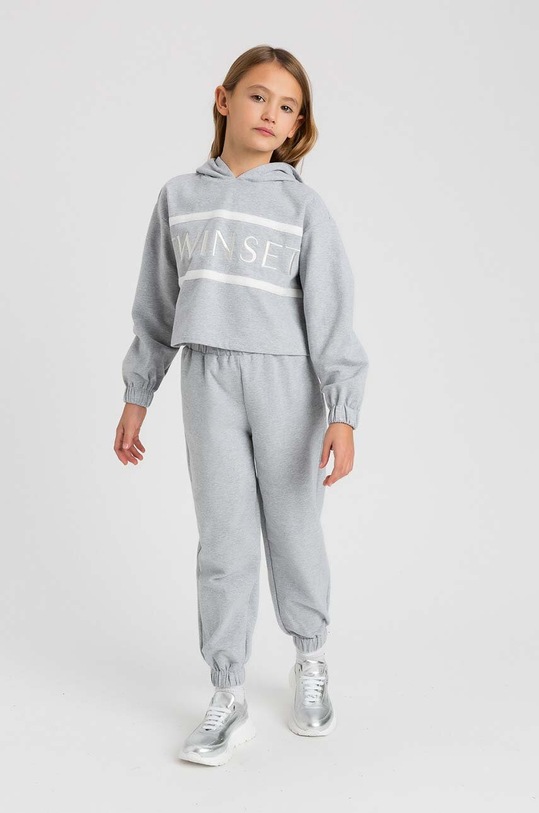 Dětské tepláky Twinset pletenina šedá 242GJ2332