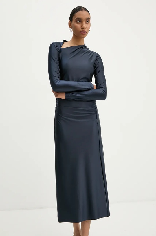 Платье Day Birger et Mikkelsen Lori - Glossy Stretch длинный тёмно-синий DAY65243441