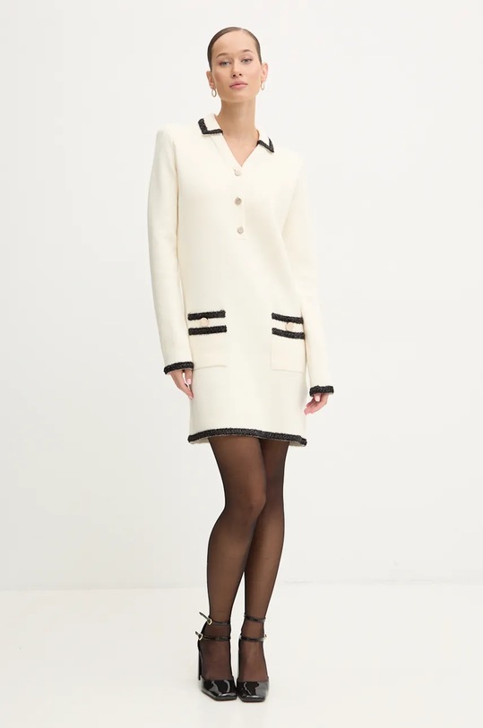 Blugirl Blumarine rochie din amestec de lana RF4151.MA28O bej ZW24