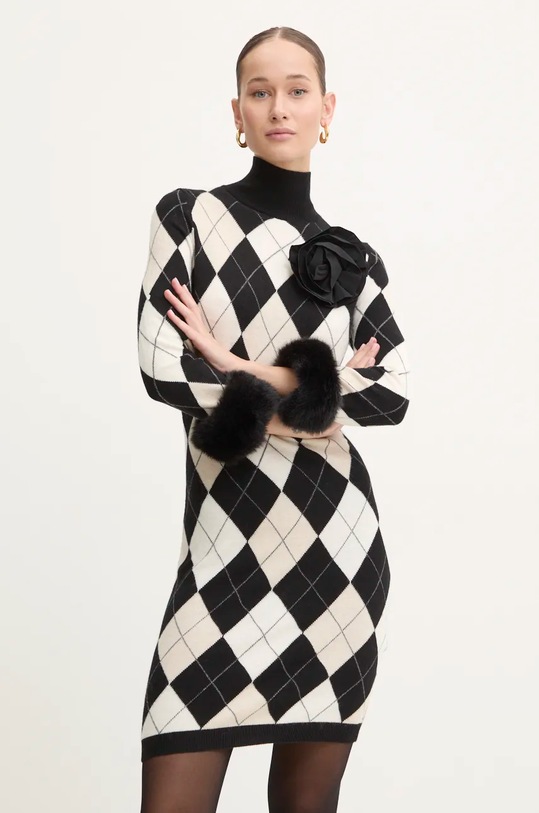 Blugirl Blumarine vestito con aggiunta di lana mini nero RF4193.MS14G