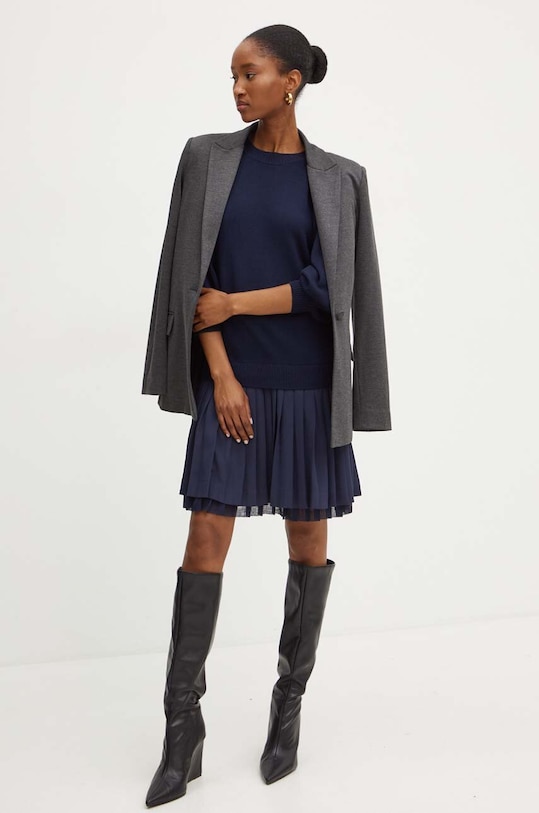 Silvian Heach sukienka z domieszką wełny DANNY GPA24210VE granatowy ZW24