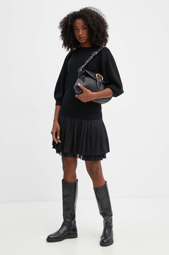 Silvian Heach rochie din amestec de lana DANNY GPA24210VE negru ZW24