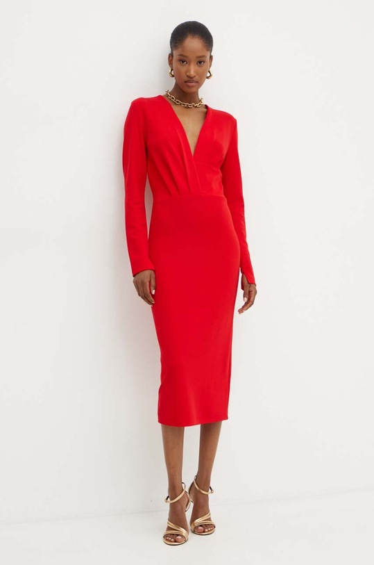 Silvian Heach rochie CLAUSDINE midi rosu GPA24003VE