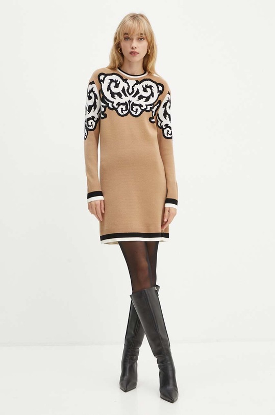 Silvian Heach rochie MARIE mini bej GPA24270VE