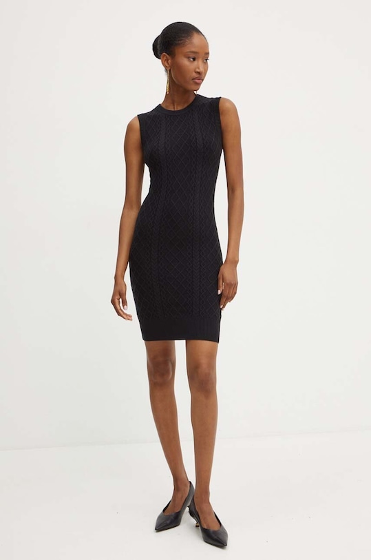 Silvian Heach rochie din amestec de lana MARLIES mini negru GPA24330VE