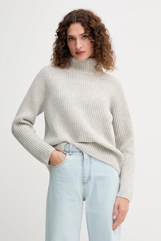 Mos Mosh sweter wełniany wełna szary 165750