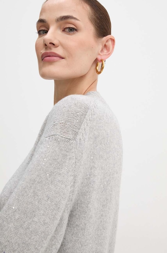 Sveter s prímesou kašmíru Liviana Conti sivá F4WG43