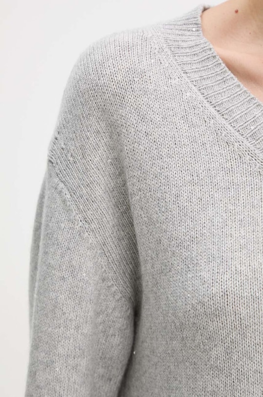 Sveter s prímesou kašmíru Liviana Conti F4WG43 sivá