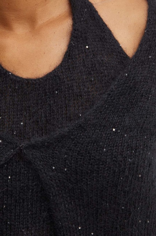 Liviana Conti sweter wełniany F4WG50 czarny