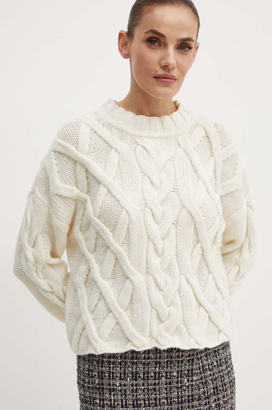 Liviana Conti sweter kaszmirowy beżowy F4WC34