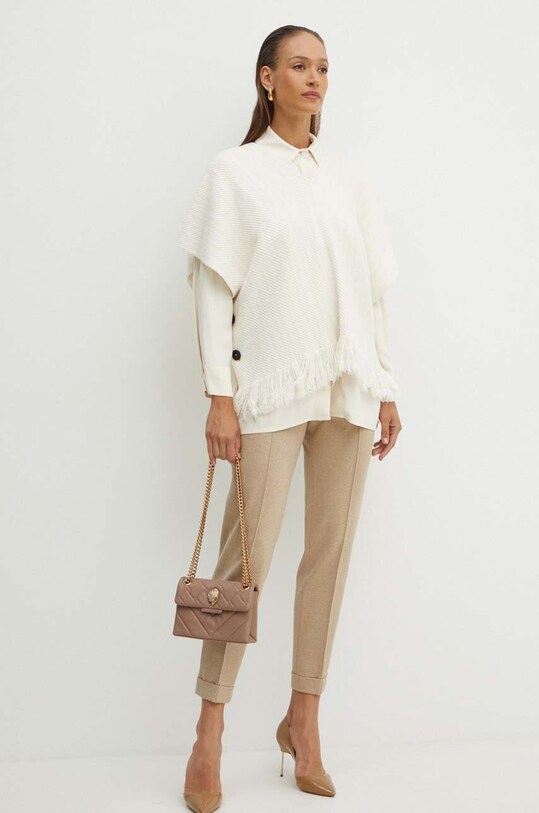 Liviana Conti poncho de lana F4WB33 bej ZW24
