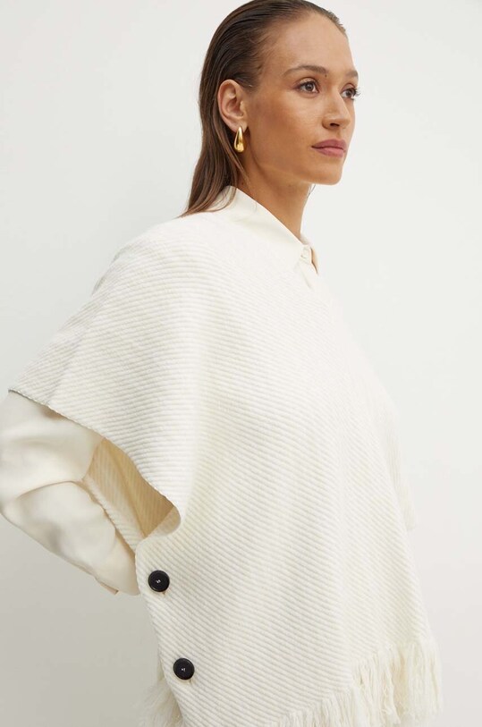 Liviana Conti poncho de lana bej F4WB33