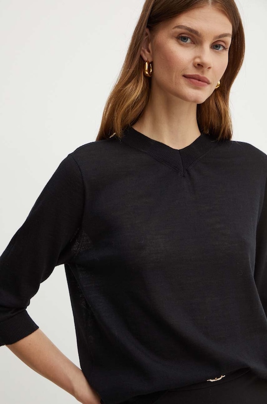 Vlněný svetr Liviana Conti černá F4WA07