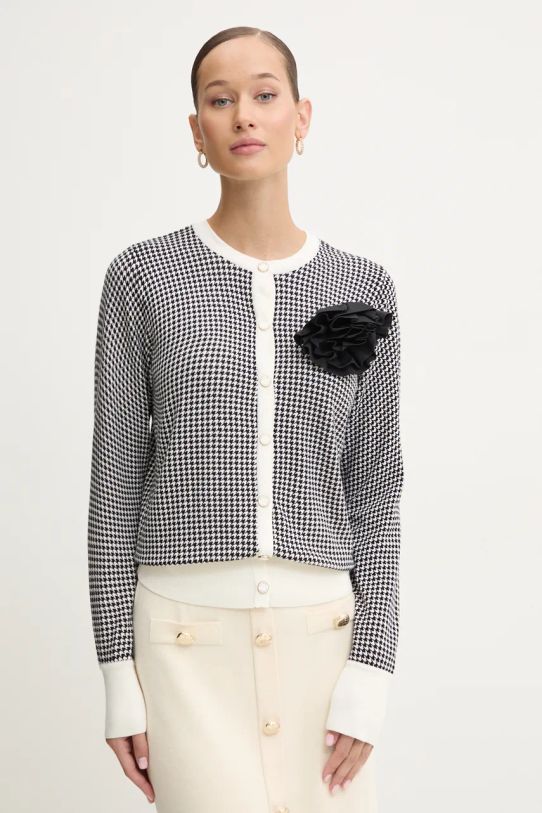 Blugirl Blumarine cardigan cu două fețe cu modele bej RF4031.MA98O