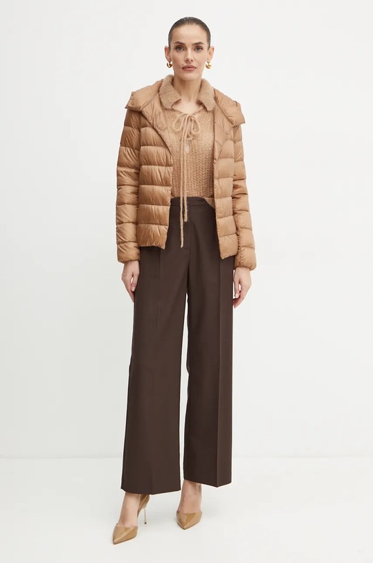 Вълнен пуловер Liviana Conti L4WG54 бежов ZW24