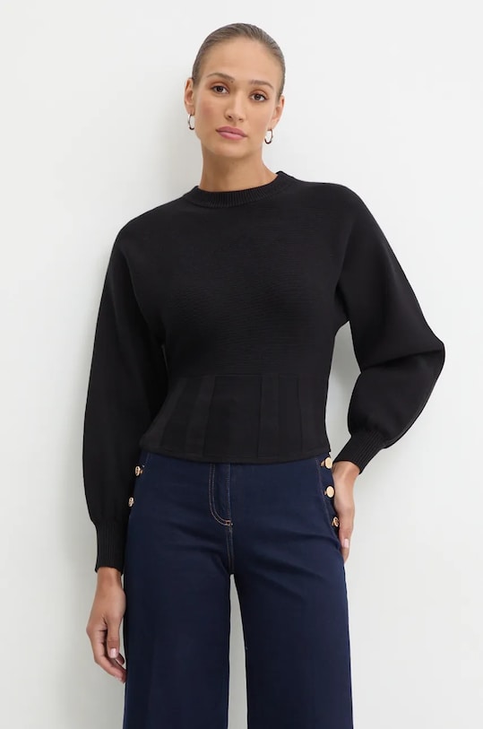 Silvian Heach pulover PROBIS subtiri negru GPA24276MA