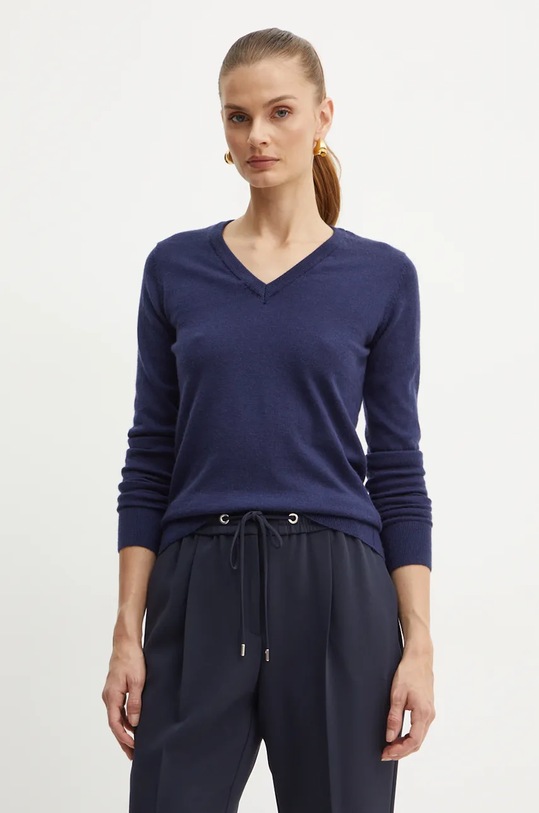 Silvian Heach sweter wełniany MAIWALD szpic granatowy GPA24313MA