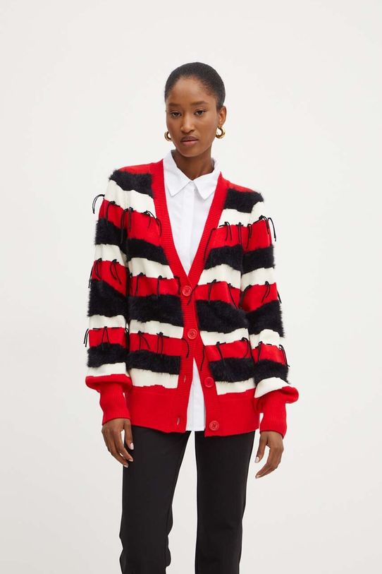 Silvian Heach kardigan MANFRED pozostałe czerwony GPA24078CD