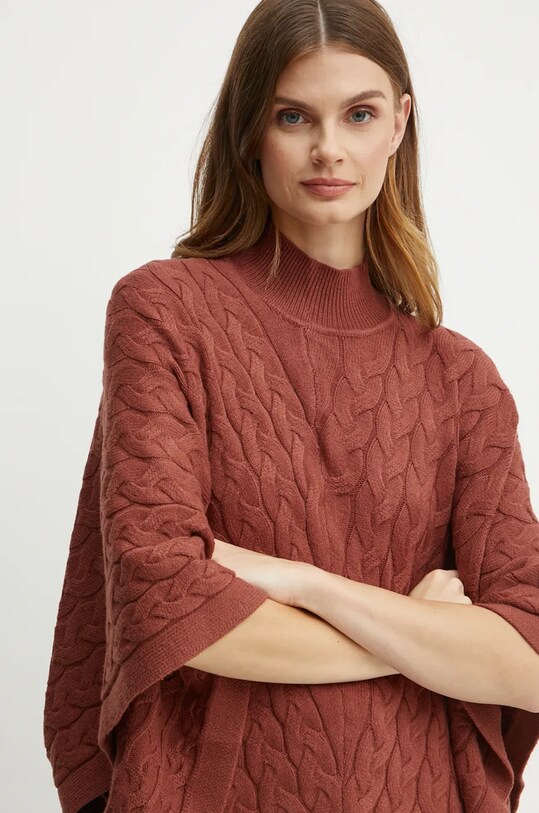 Silvian Heach poncho PLIZ maro GPA24321PN