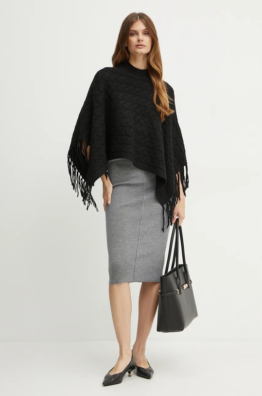 Silvian Heach poncho PLIZ GPA24321PN negru ZW24