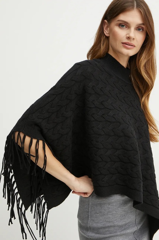 Silvian Heach poncho PLIZ negru GPA24321PN