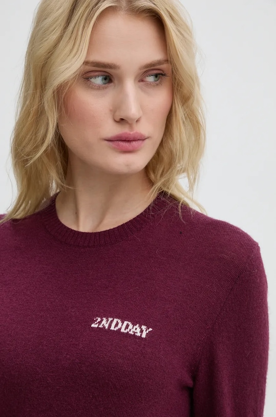 Odzież 2NDDAY sweter z domieszką wełny Lance TT 2245343408 fioletowy