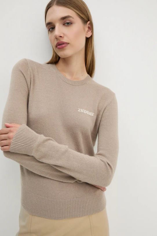 Sveter s prímesou vlny 2NDDAY Lance TT 2245343408 béžová