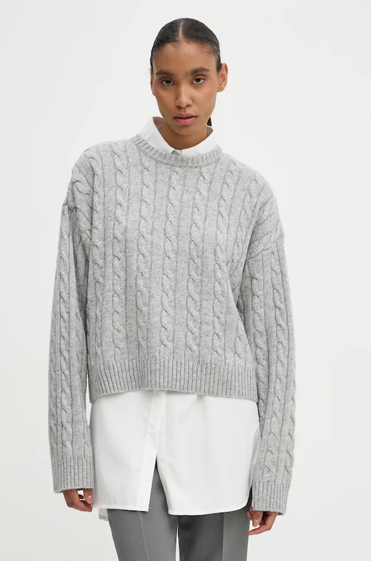 Sveter s prímesou vlny 2NDDAY Quito melanž sivá 2245340456