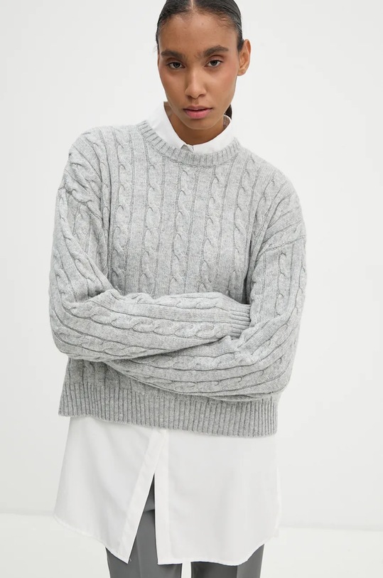 2NDDAY sweter z domieszką wełny Quito 2245340456 szary