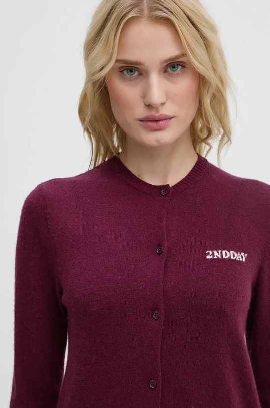 Kardigán s prímesou vlny 2NDDAY Vinny TT fialová 2245341408