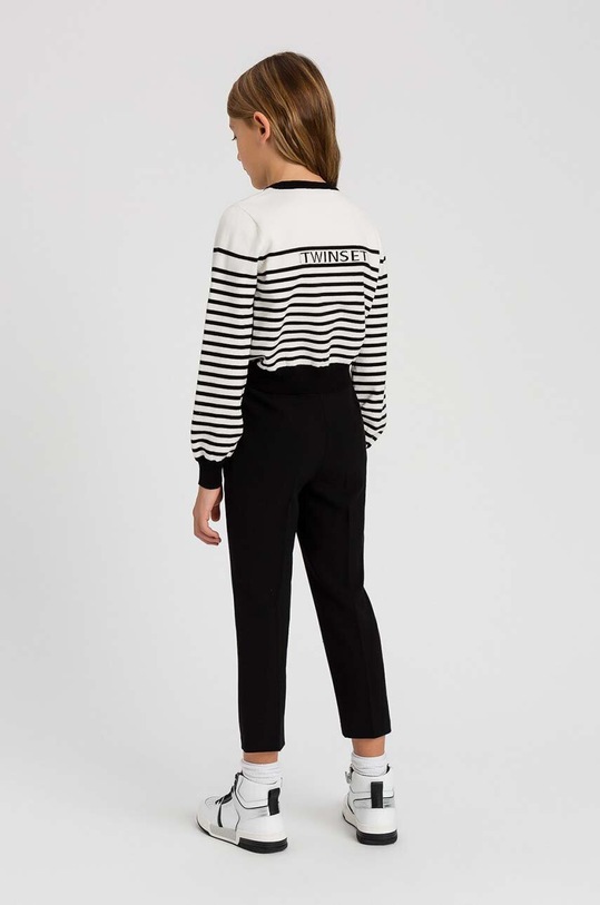 DÍVKA Dětský svetr s příměsí vlny Twinset 242GJ3031.98.116 bílá