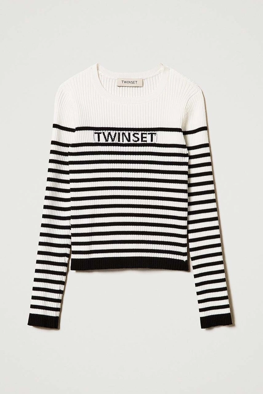 Twinset sweter z domieszką wełny dziecięcy 242GJ3030 biały ZW24