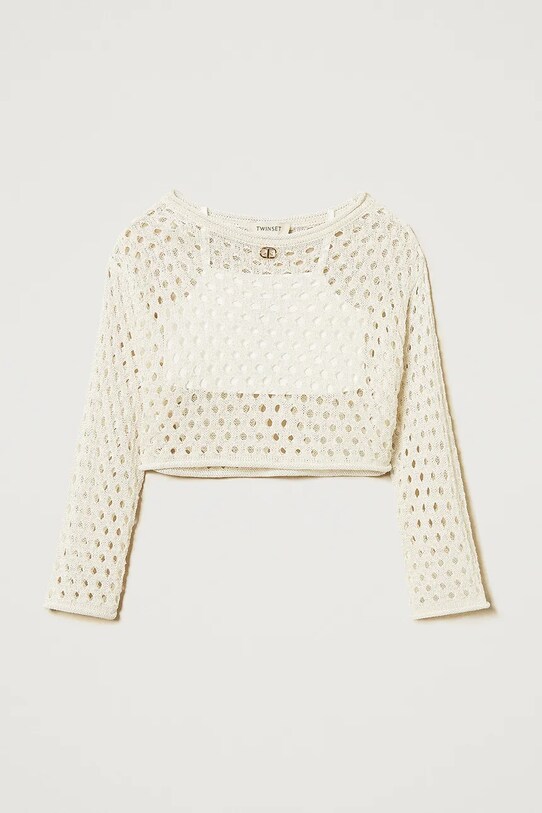 Twinset pulover copii 251GJ3433.128.170 alb ZS25