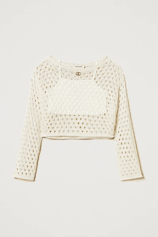 Twinset sweter dziecięcy 251GJ3433.128.170 beżowy ZS25