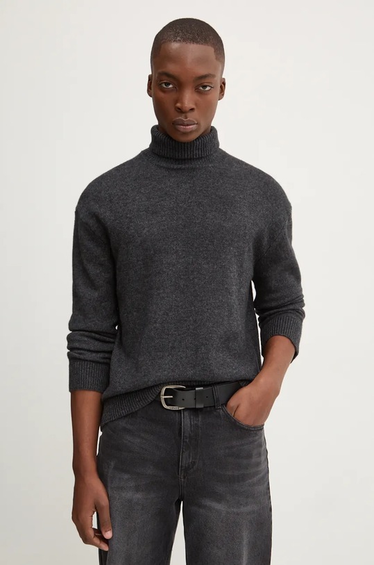 Solid sweter wełniany wełna szary 21108464.1940081