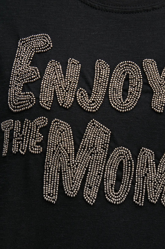 Mos Mosh t-shirt bawełniany 165380 czarny