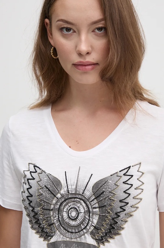Mos Mosh tricou din bumbac alb 165350