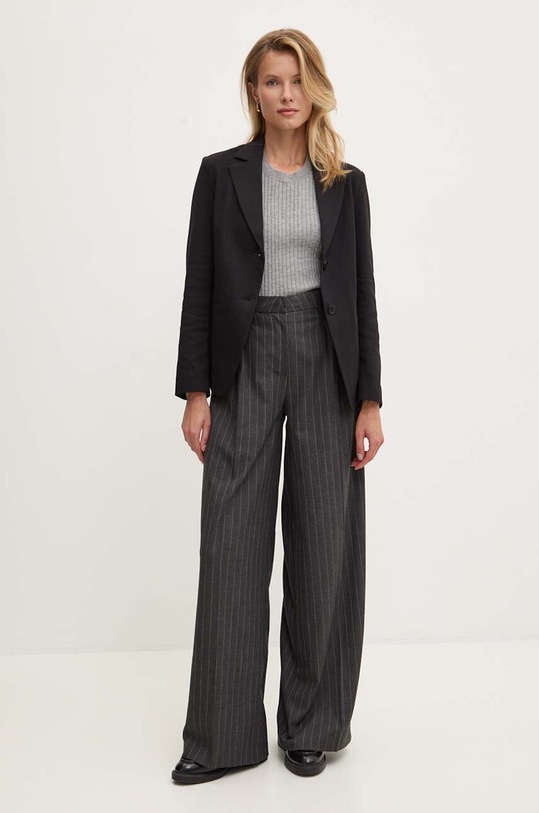 Mos Mosh sweter wełniany 158950 szary ZW24