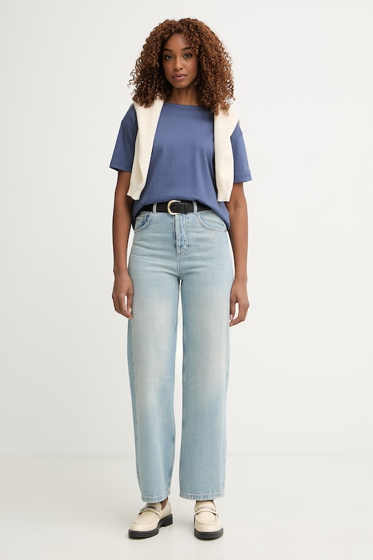 Mos Mosh T-shirt damski bawełniany 146350 granatowy SS26