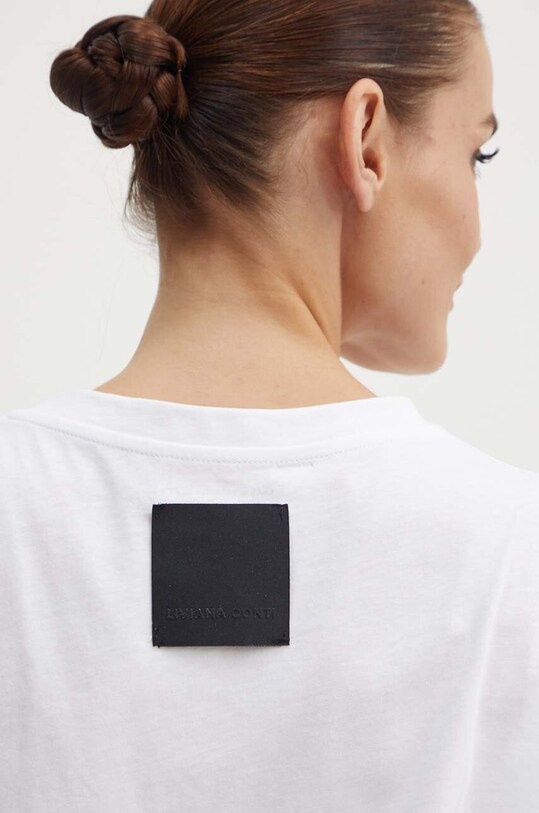 Pamučna majica Liviana Conti bijela F4WW70