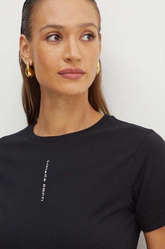Liviana Conti t-shirt bawełniany czarny F4WW72