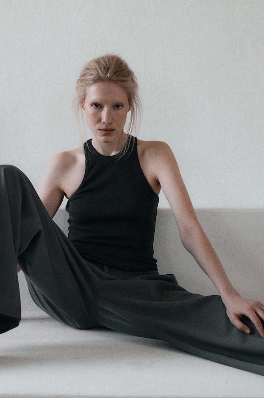 Bombažen top MUUV. PRESSE Z elastanom zelena koszulka.PRESSE