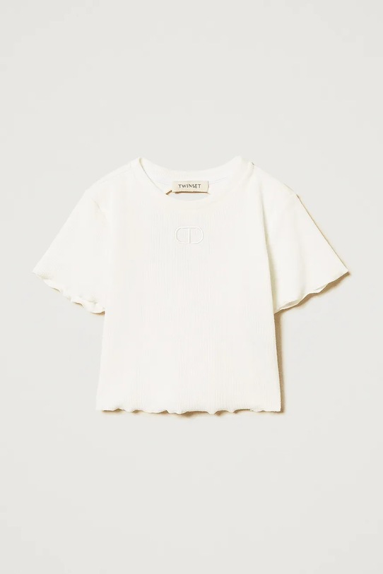 Dječja majica kratkih rukava Twinset 251GJ2571.128.170 bijela ZS25